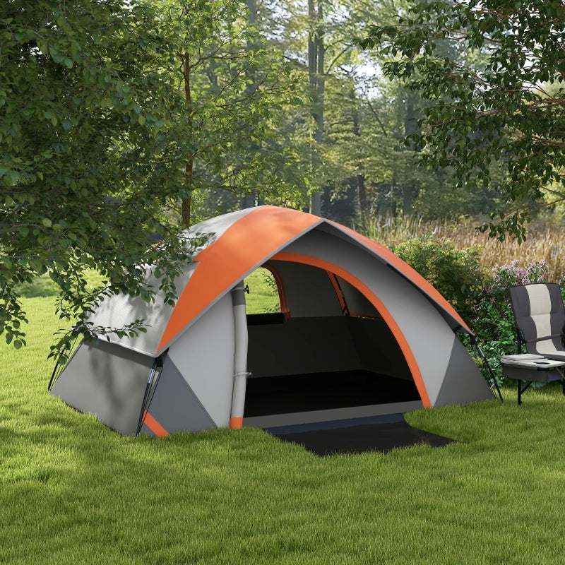 Orange/Grey 3-Person Dome Tent with Accessories