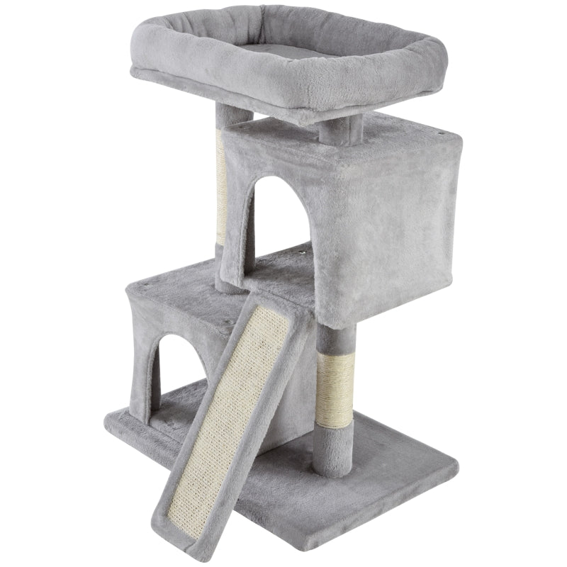 Grey Cat Scratching Post Tower for Indoor Cats - 83cm