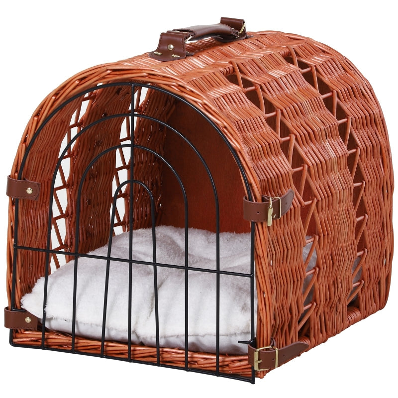 Medium Natural Tone Wicker Cat Travel Carrier