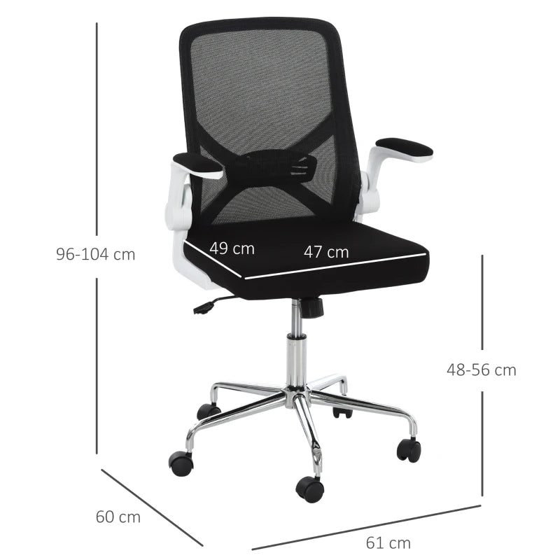 Black Mesh Swivel Office Chair with Folding Back