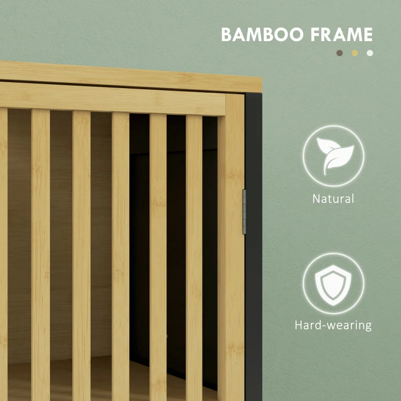 Retro Cut-Out Bamboo-Blend Under Sink Cabinet - Natural