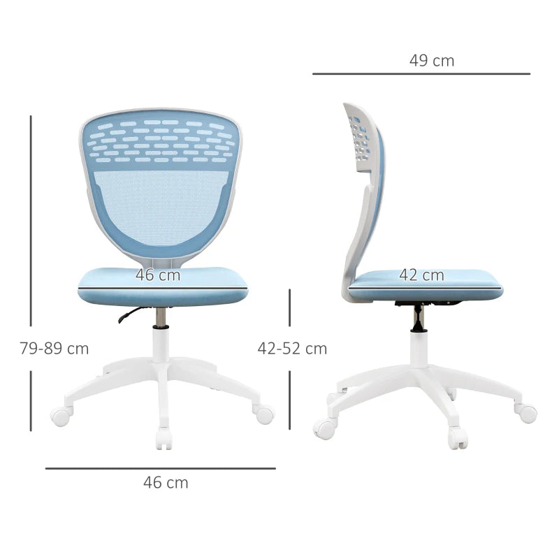 Blue Mesh Office Chair with Swivel Wheels