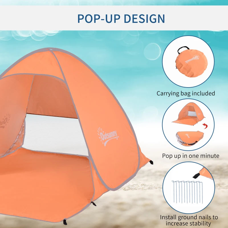 Orange 2-Person UV Pop-Up Shelter