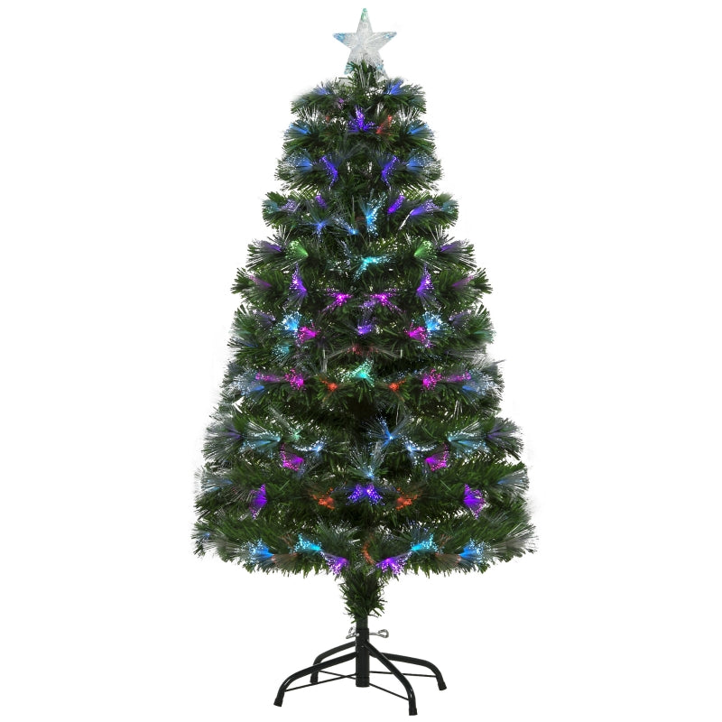 4FT Multicoloured Fibre Optic Christmas Tree with Pre-Lit Modes