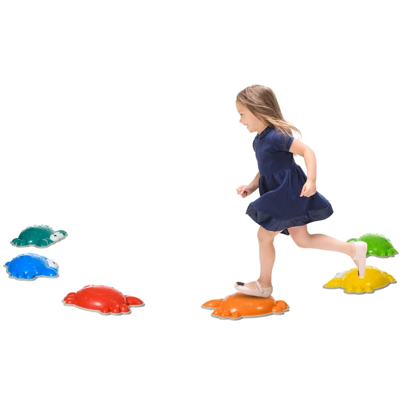 Crab-Designed Kids Stepping Stones Set - 6PCs, TPE Anti-Slip Edge