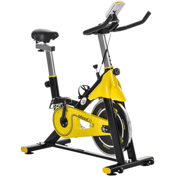 Yellow Exercise Bike with 6kg Flywheel, Adjustable Resistance, LCD Display