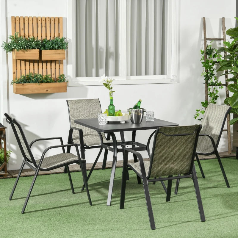 4-Piece Stacking Rattan Garden Seat Set - Mixed Grey