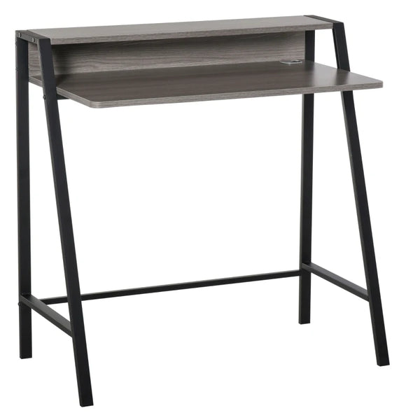 Grey Home Office Writing Desk with Storage Shelf 84x45cm