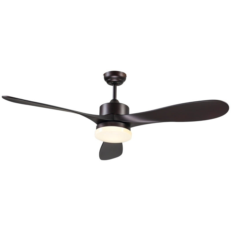 Brown Reversible Ceiling Fan with LED Light & Remote - Modern Indoor Lighting