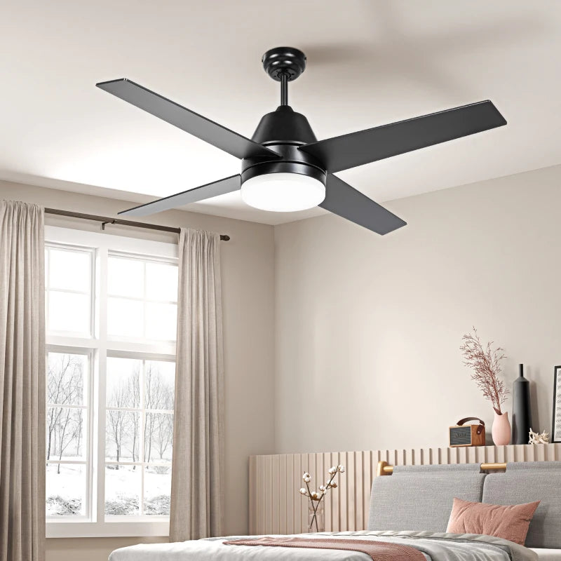 Black Walnut Ceiling Fan with LED Light & Remote