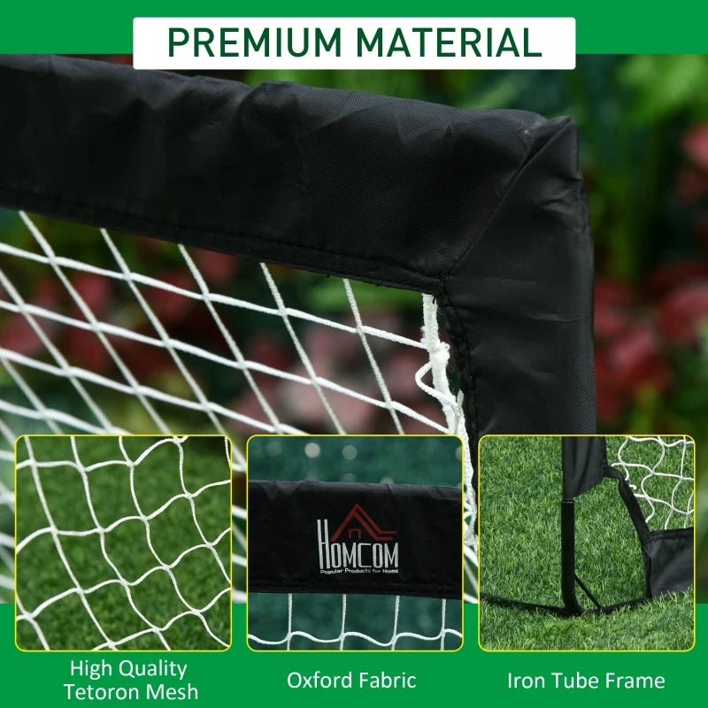 Black Foldable 6x3 ft Soccer Goal Net Set - 2 Pack