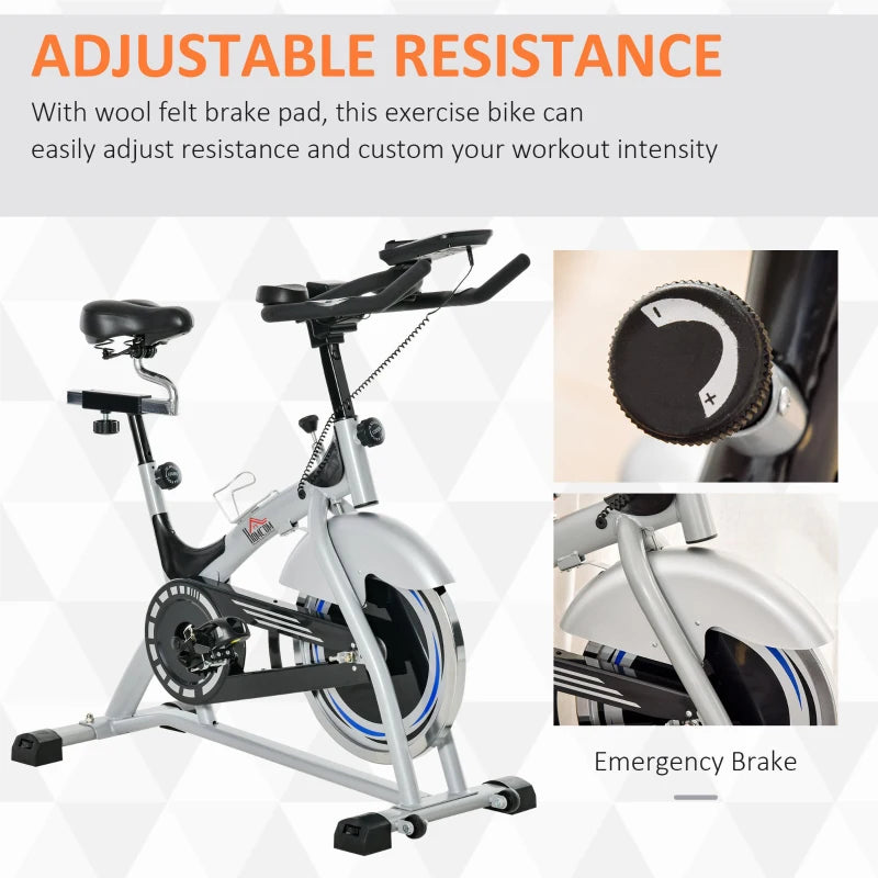 Black Indoor Cycling Exercise Bike with LCD Monitor