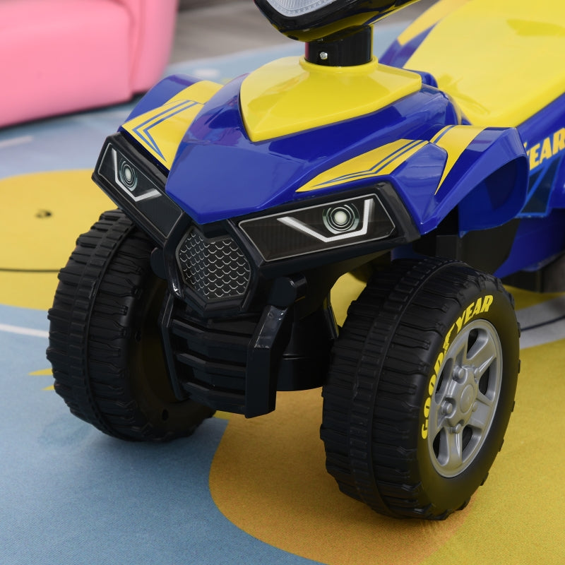 Yellow and Blue Toddler Sound Quad Bike Walker