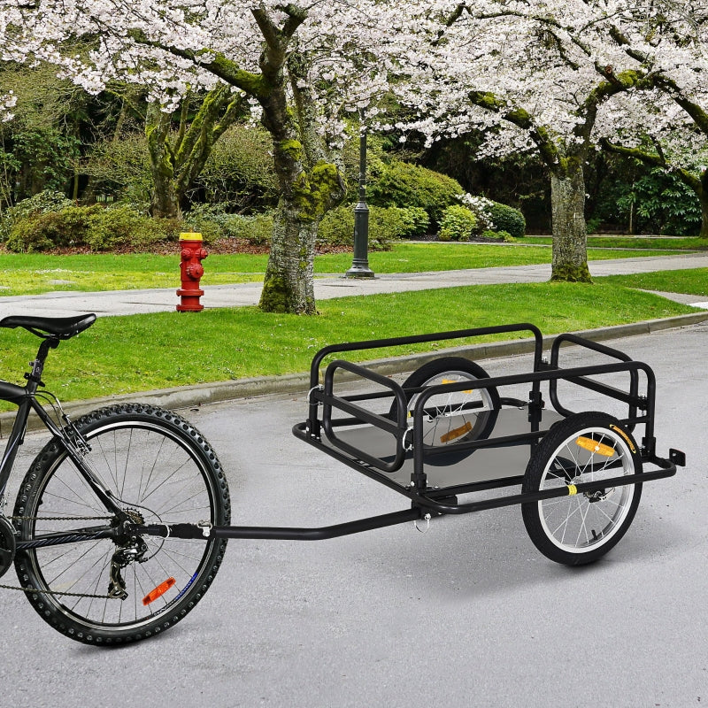 Black Steel Frame Bike Cargo Trailer with Hitch