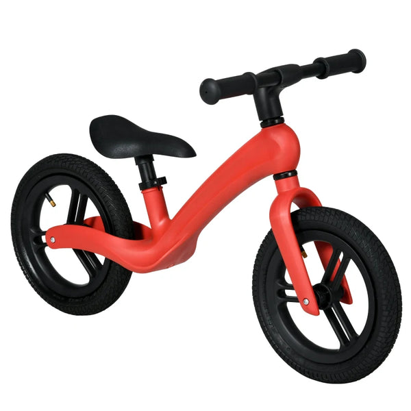 Red 12" Kids Balance Bike, Lightweight No-Pedal Training Bicycle with Adjustable Seat