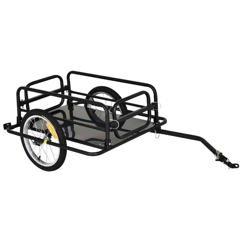 Black Steel Frame Bike Cargo Trailer with Hitch