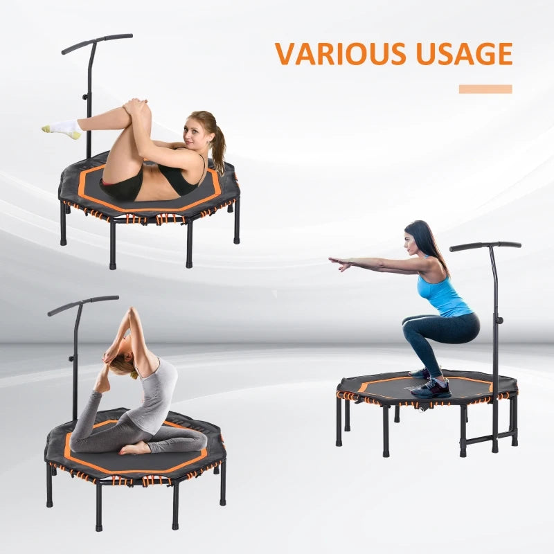 48" Orange Mini Fitness Trampoline with Adjustable Handle