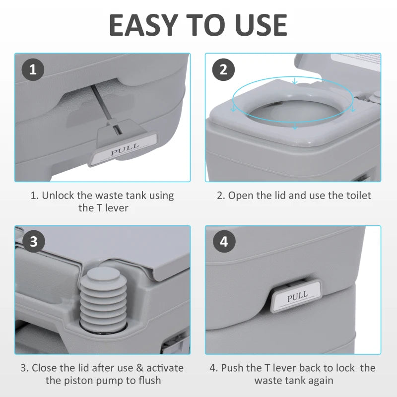 Portable Camping Toilet and Sink Set with Fresh and Waste Tanks - Outdoor Event Wastewater Recycler