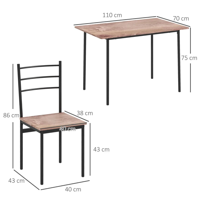 Black 4 Seater Dining Set with Steel Frame Table and Chairs