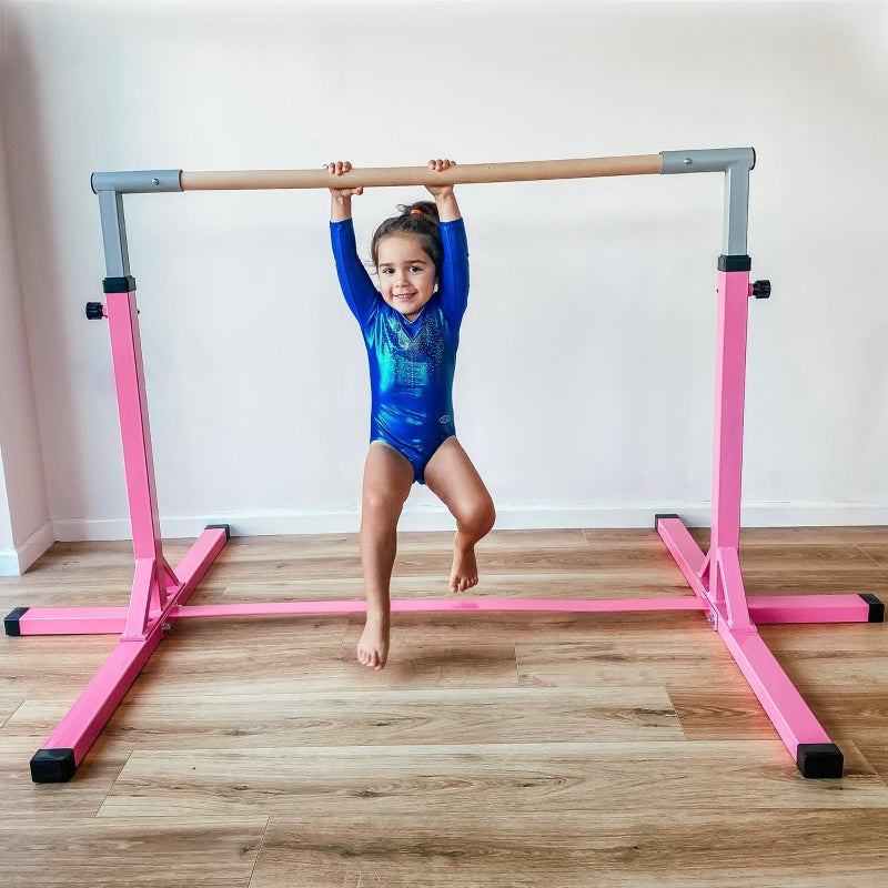 Adjustable Pink Kids Gymnastics Horizontal Bar