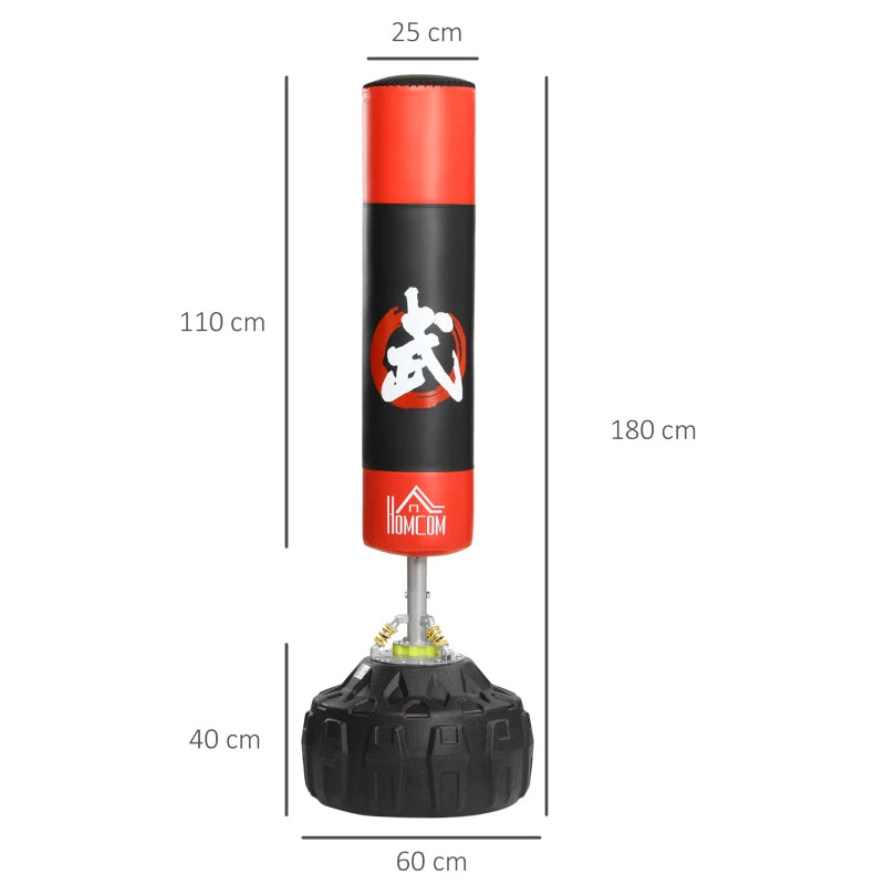 Black 70'' Freestanding Boxing Punch Bag Stand with Absorption Springs