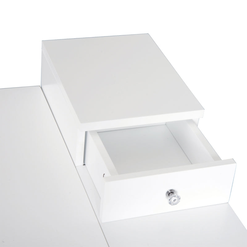 White Flip-Up Mirror Dressing Table Desk with 2 Drawers