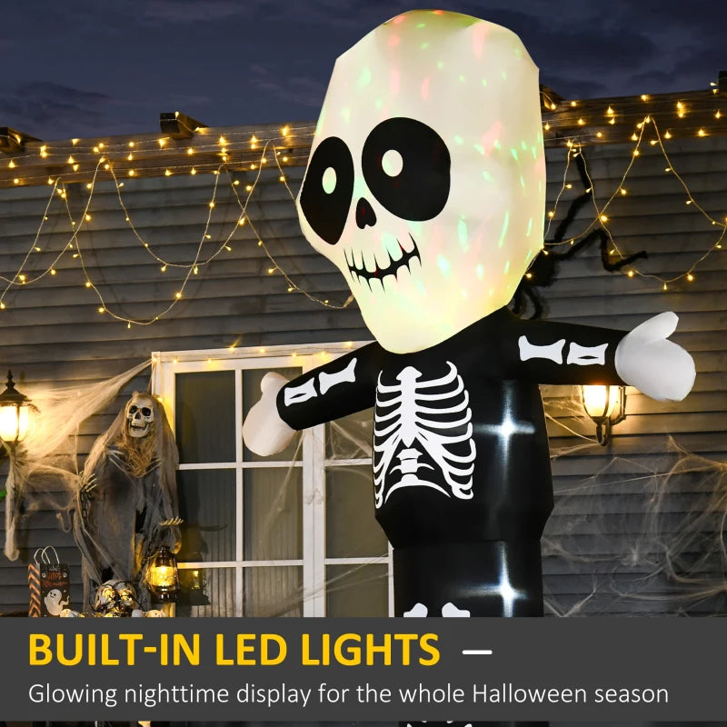 3m Halloween Inflatable Skeleton Ghost Decoration - Spooky Outdoor Light