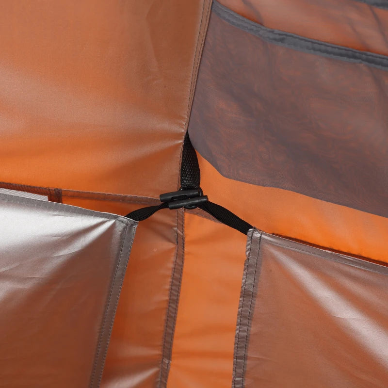 Blue Pop Up Beach Tent with Extended Porch and Mesh Windows