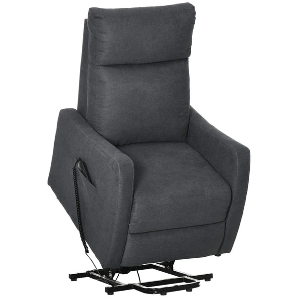 Grey Fabric Power Lift Recliner Chair for Elderly with Remote Control