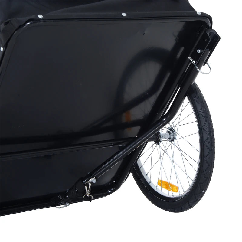 Steel Frame Bike Trailer Cargo Carrier with Removable Cover (White/Black)