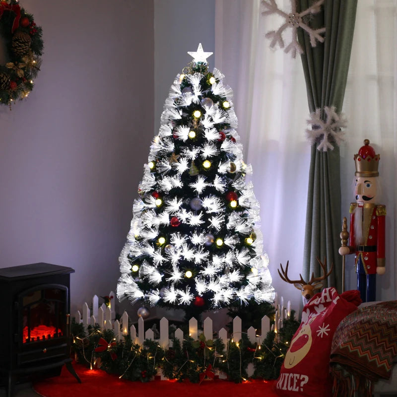 5ft White Pre-Lit Christmas Tree with 180 LEDs & Star Topper