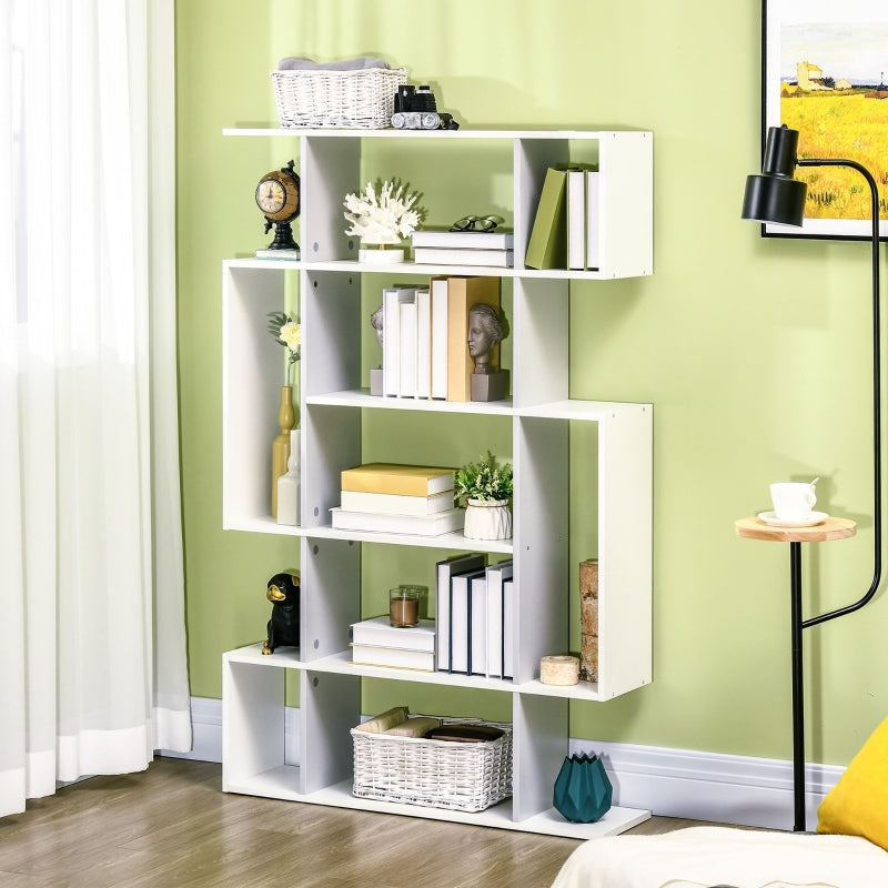 White 5-Tier Modern Bookcase with 13 Open Shelves