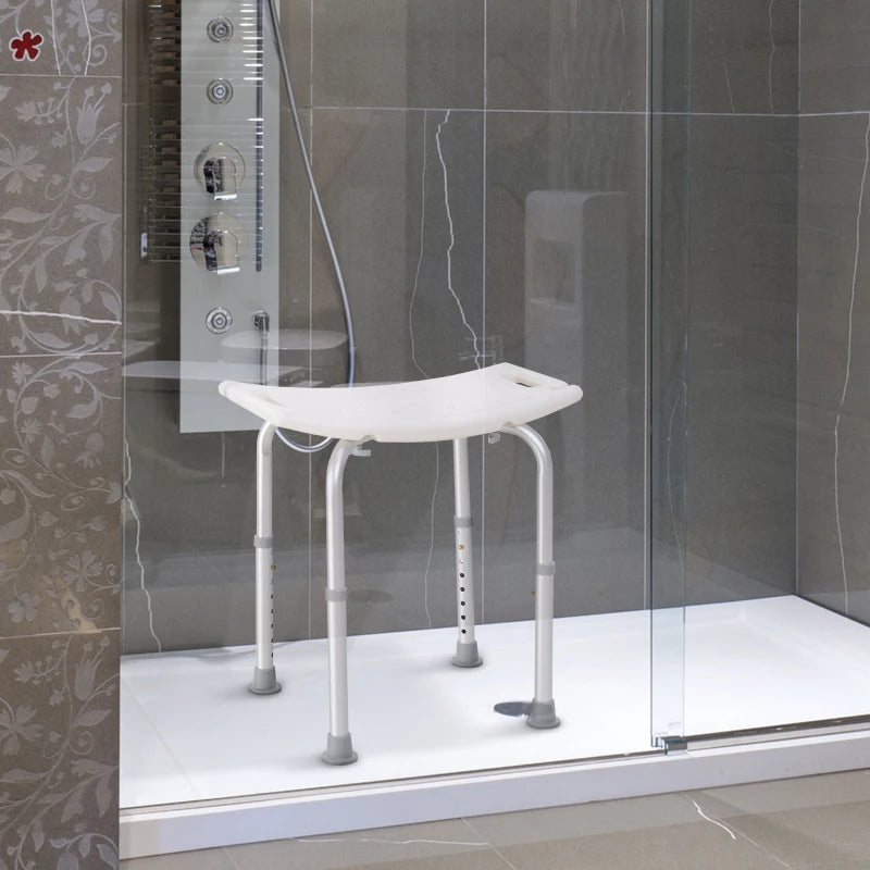 White Portable Non-Slip Bathroom Stool