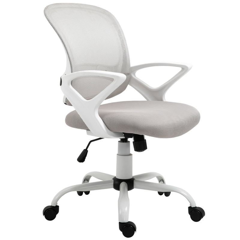 Grey Mesh Office Chair with Lumbar Support & Adjustable Height