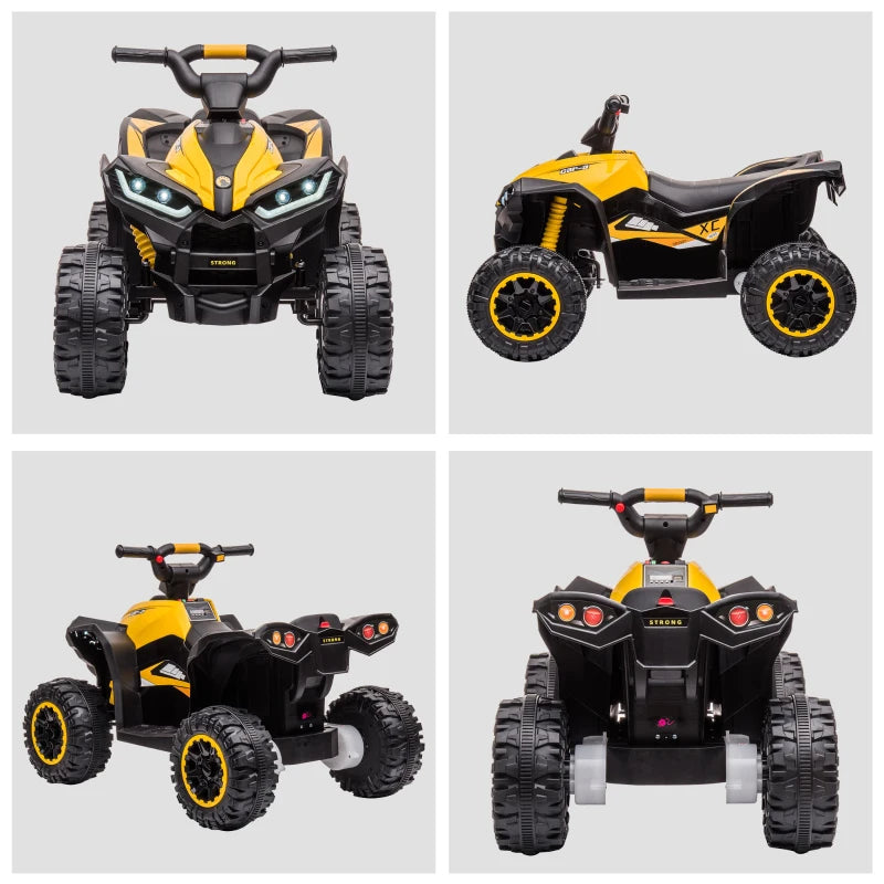 Yellow Kids Ride-On Quad Bike with Music and Horn - Ages 3+