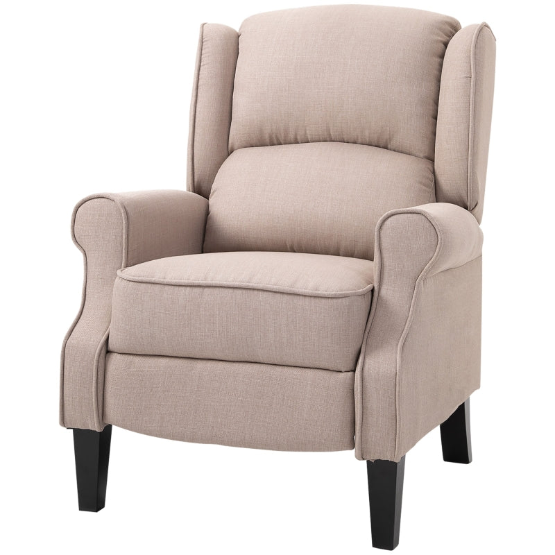 Beige Heated Massage Recliner with Footrest