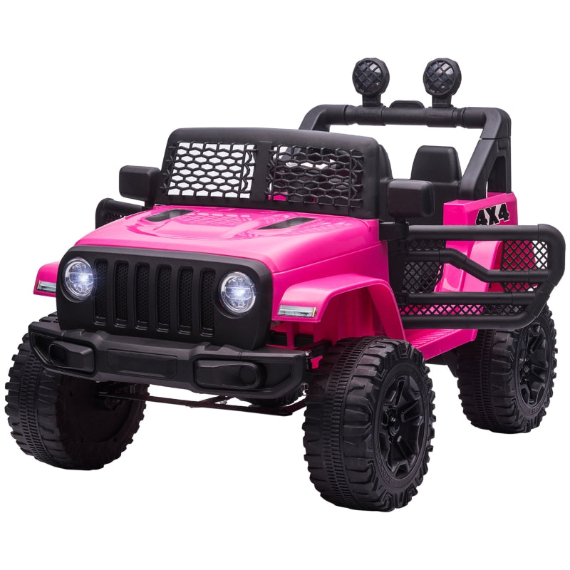 Kids Pink Electric Off-Road Ride-On Car with Remote Control - 12V