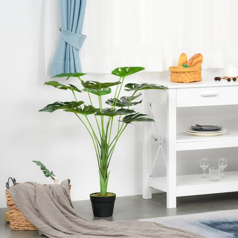 Green Artificial Monstera Plant in Pot for Indoor and Outdoor Decor, 85cm