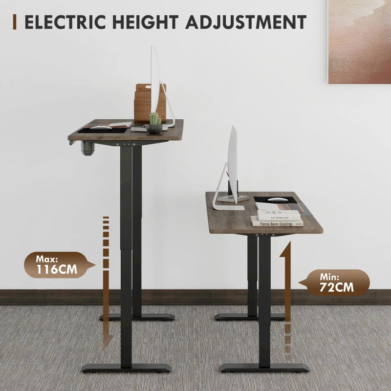 Black Adjustable Electric Standing Desk with LED Display - 72-116cm