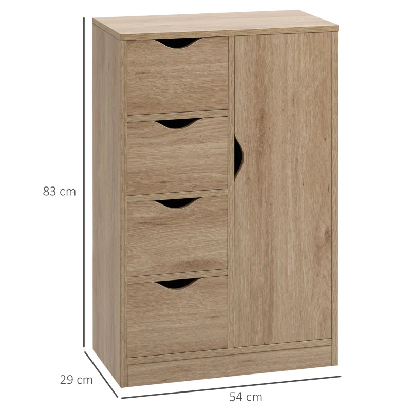 Natural 4-Drawer Freestanding Storage Cabinet