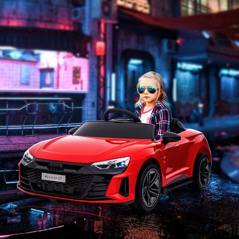 Red Audi Licensed 12V Kids Electric Ride-On Car with Remote Control