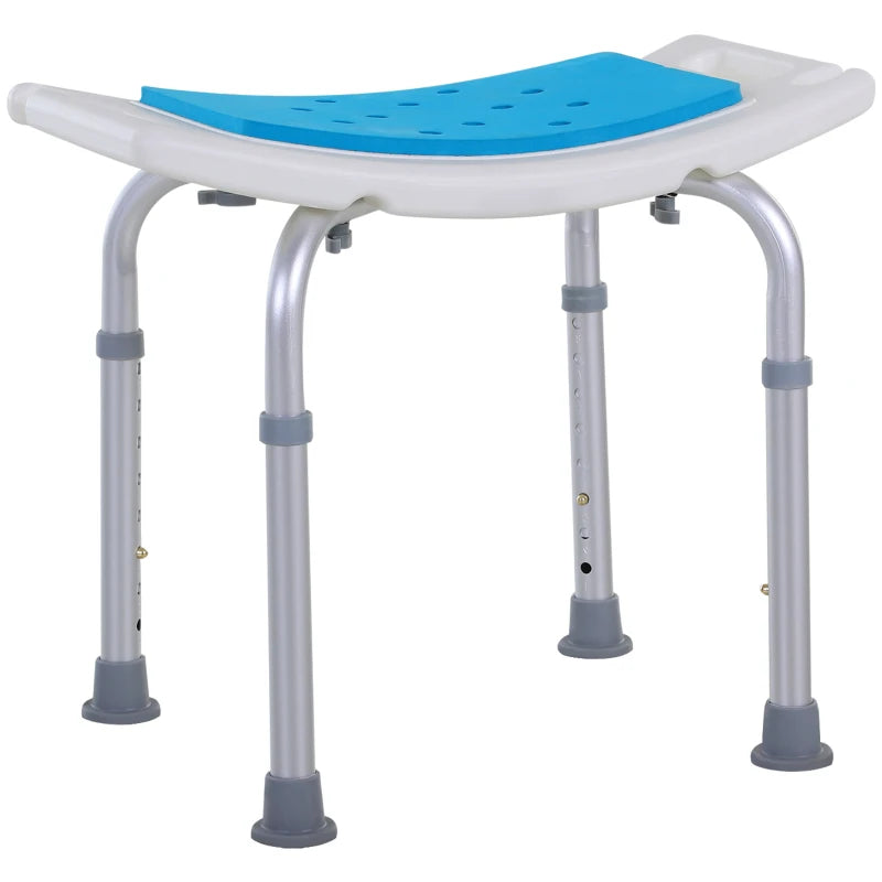 Aluminium Adjustable Bath Stool Chair - Grey Non-Slip Shower Seat