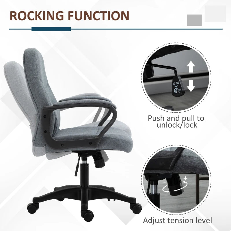 Grey Fabric Office Chair with Massage Lumbar Support