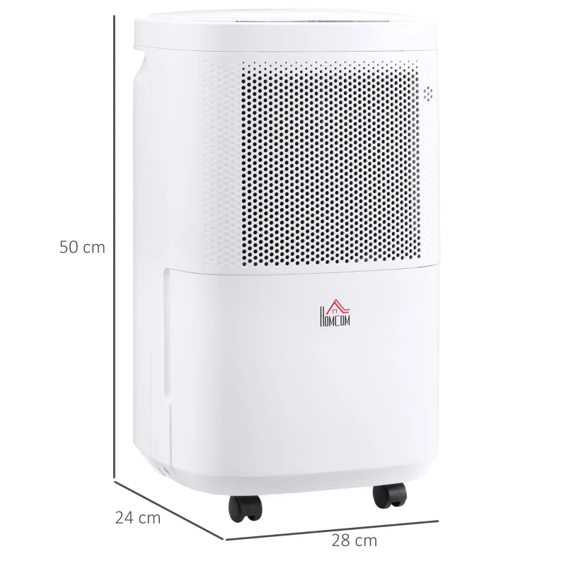 10L/Day Portable Dehumidifier - Quiet Electric Moisture Control (White)