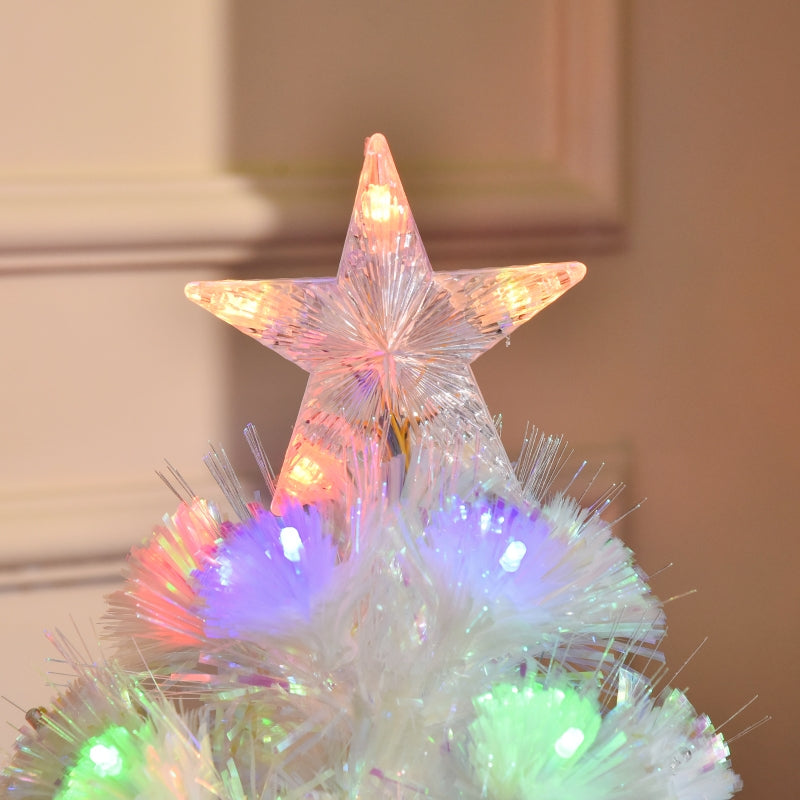 3FT Pre-Lit White Fibre Optic Christmas Tree with LED Lights