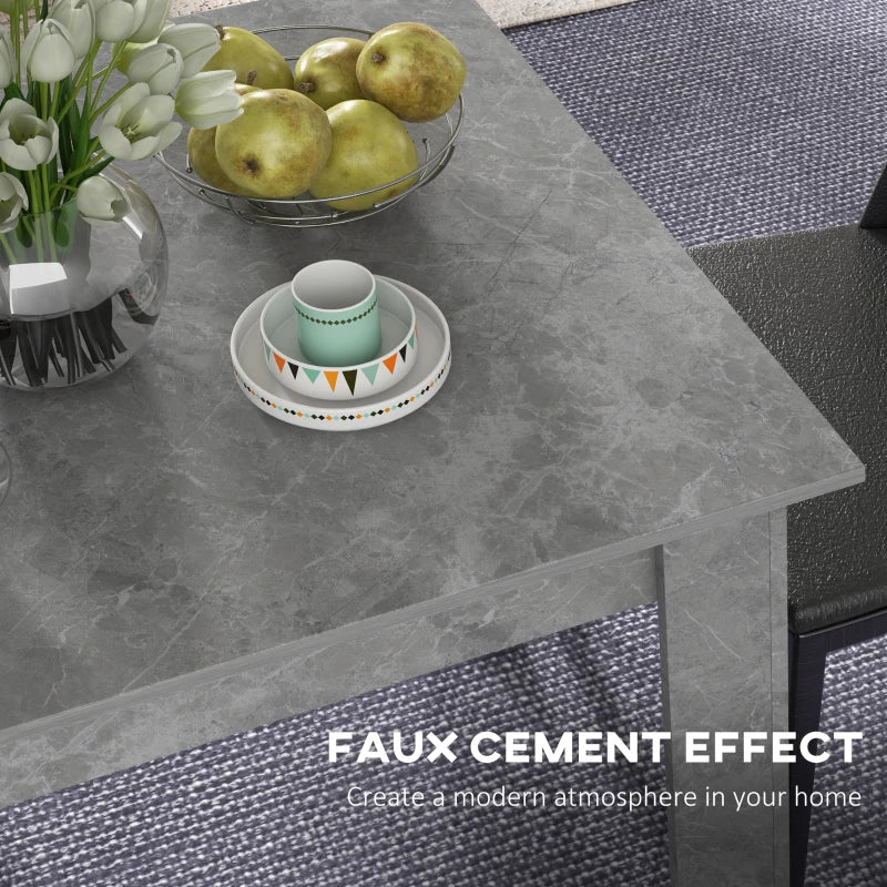 Modern Grey Square Dining Table with Faux Cement Effect