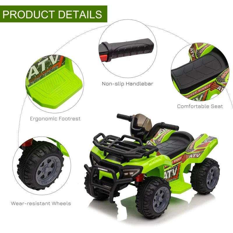 Green Kids Electric Quad Bike with Music | 18-36 Months