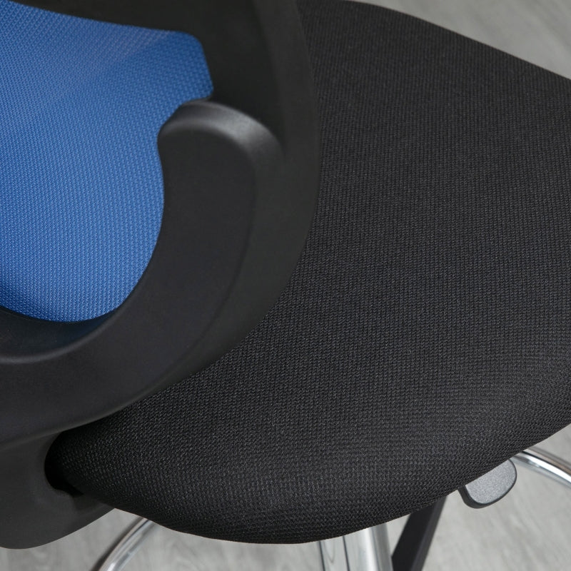 Dark Blue Mesh Drafting Chair with Lumbar Support