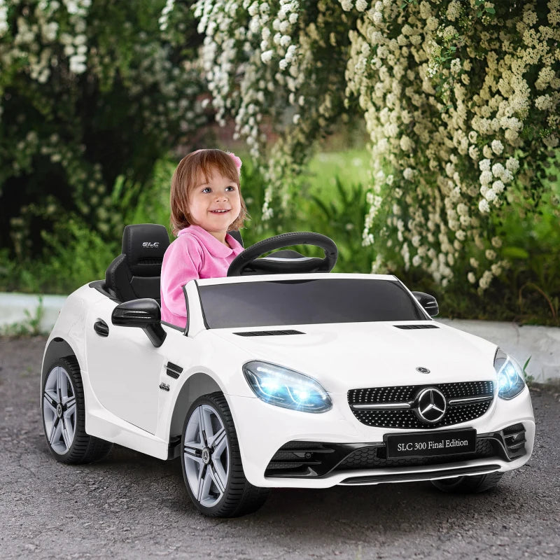 White Licensed 12V Kids Electric Ride On Car with Remote Control