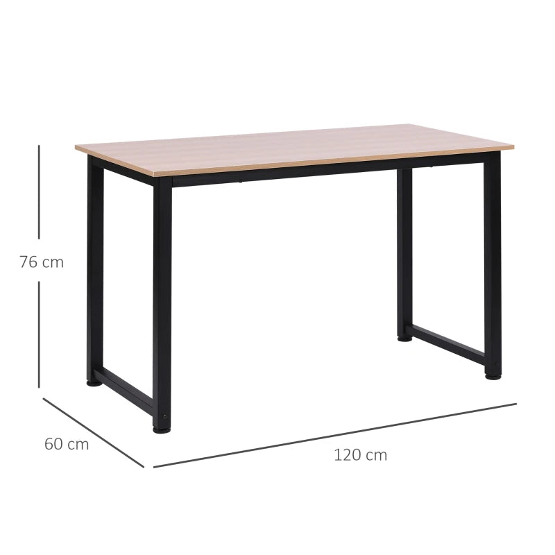 Black Metal Frame Writing Desk 120x60x76cm for Home Office